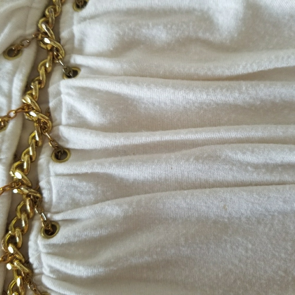 🔥HOT🔥 Sky Tight Gold Chain Detail Cream Dress - Picture 7 of 8